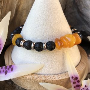 bracelet ambre lave acier 2 bracelet homme ambre