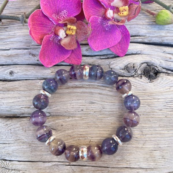 bracelet fluorite arc en ciel 12mm