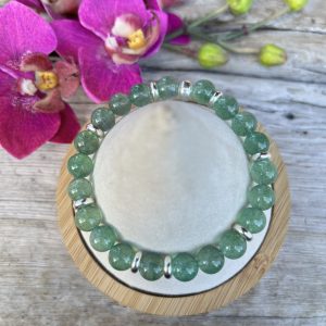 bracelet quartz fraise vert et argent 925