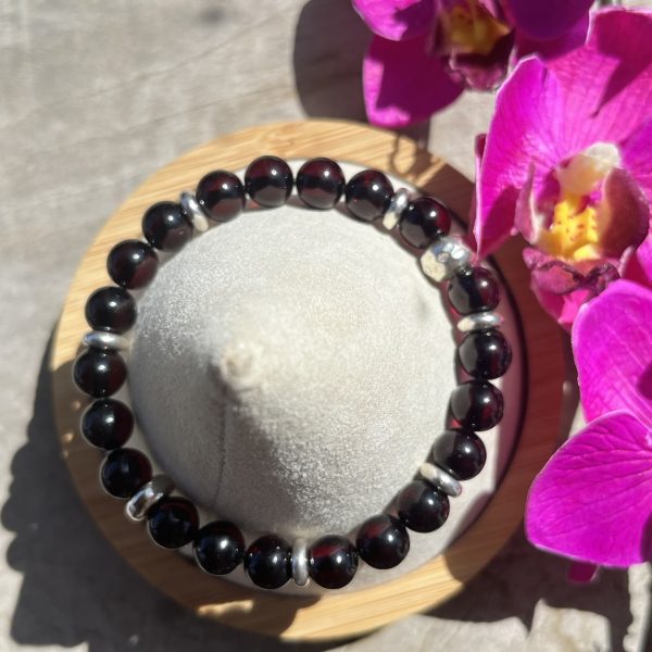 bracelet en ambre rouge cerise
