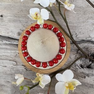 bracelet corail rouge et argent