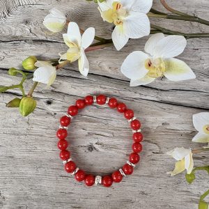 bracelet corail rouge et argent
