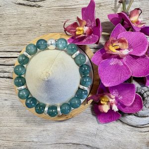 bracelet kyanite bleue verte et argent