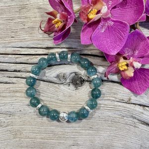 bracelet kyanite bleue verte et argent