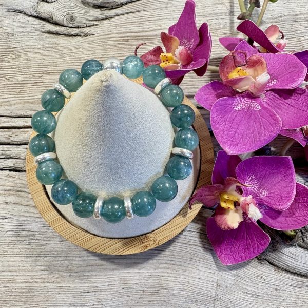 bracelet kyanite bleue verte et argent