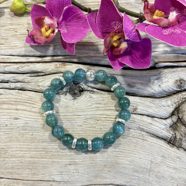 bracelet kyanite bleue verte et argent