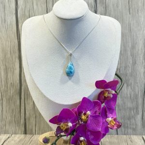 Collier pendentif de larimar et argent