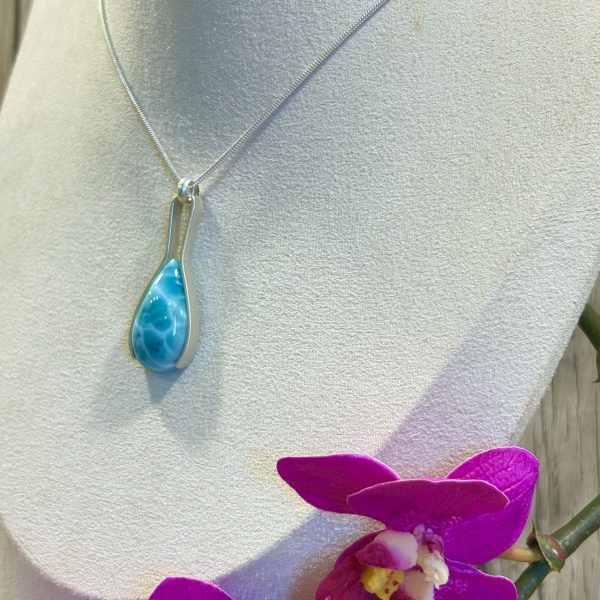 Collier pendentif de larimar et argent