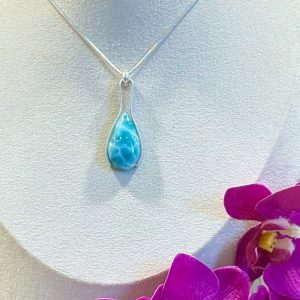 Collier pendentif de larimar et argent