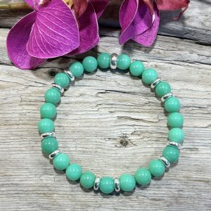 bracelet chrysoprase aaaa et argent