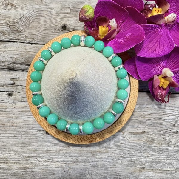 bracelet chrysoprase aaaa et argent