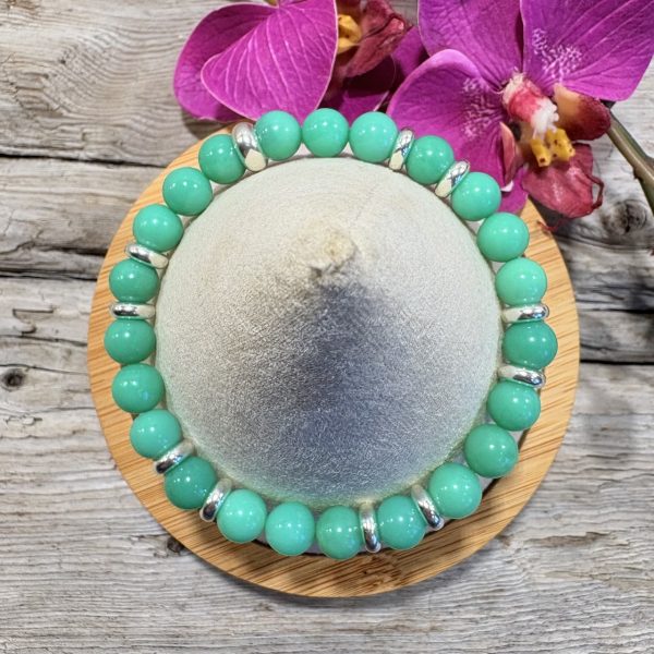 bracelet chrysoprase aaaa et argent