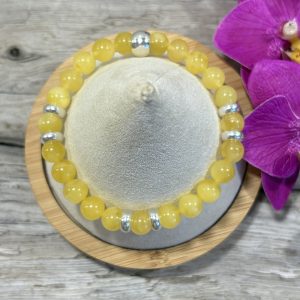 bracelet en ambre jaune et argent
