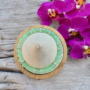bracelet en chrysoprase et argent 7mm