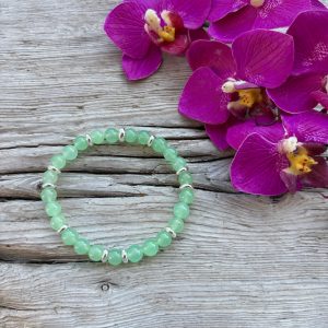 bracelet en chrysoprase et argent 7mm