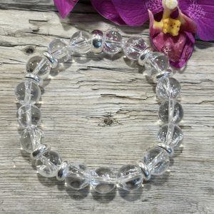 bracelet en quartz arc-en-ciel et argent
