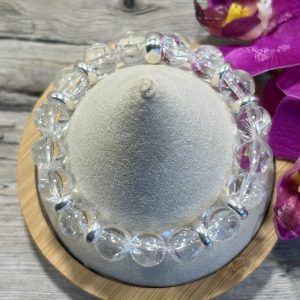bracelet en quartz arc-en-ciel et argent