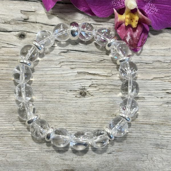 bracelet en quartz arc-en-ciel et argent