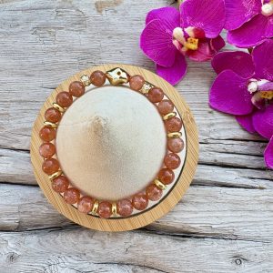bracelet en sunstone et plaqué or