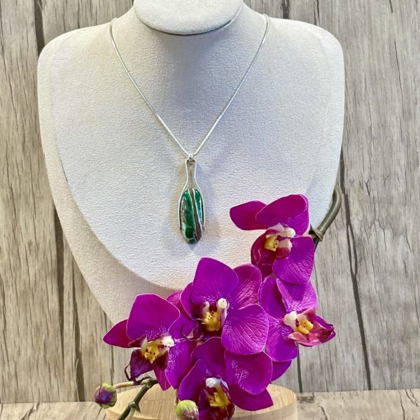 collier pendentif Variscite et argent