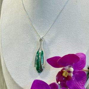 collier pendentif Variscite et argent