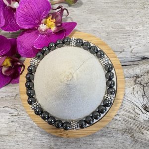 bracelet Hématite et argent 6mm
