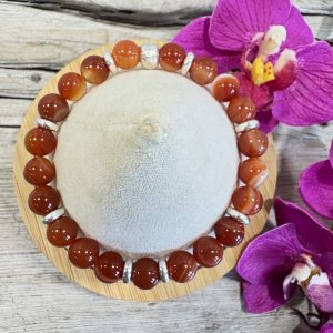 bracelet agate bandée et argent