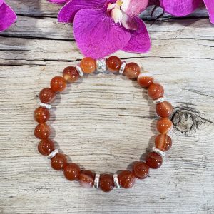 bracelet agate bandée et argent