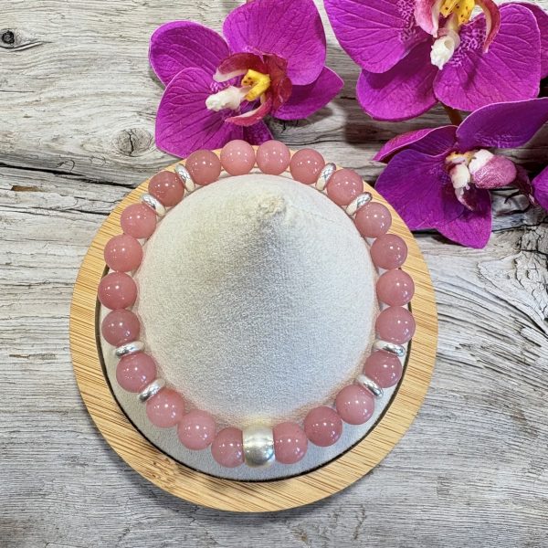 bracelet en quartz guava et argent