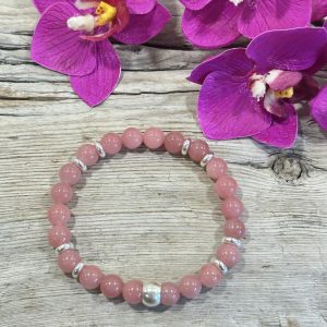 bracelet en quartz guava et argent