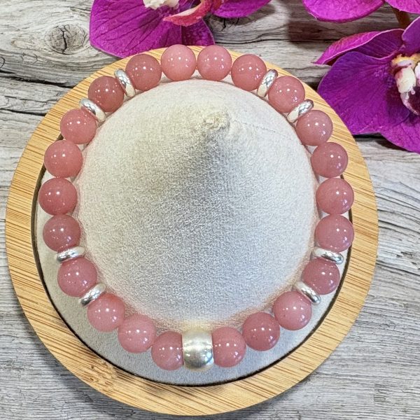 bracelet en quartz guava et argent