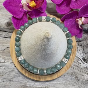 bracelet jadeite 6mm et argent