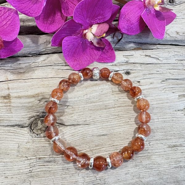 bracelet en quartz Hématoïde et argent 925