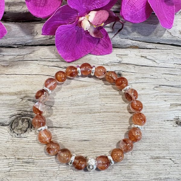 bracelet en quartz Hématoïde et argent 925