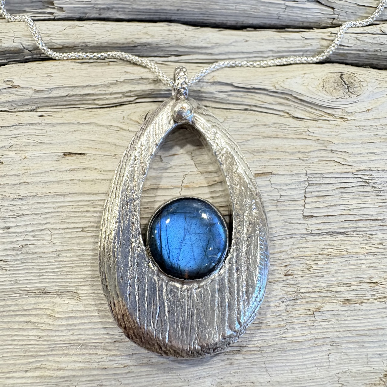 sautoir en labradorite design organique