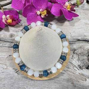 Bracelet apatite et pierre de lune homme