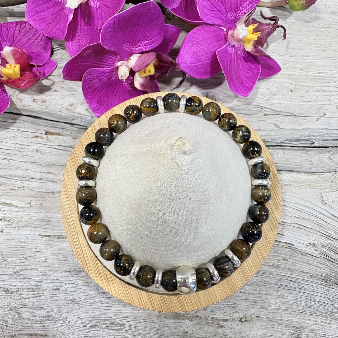 Bracelet en pietersite et argent