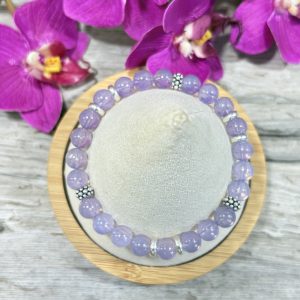 Bracelet quartz lune lavande et argent