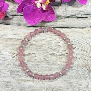 bracelet quartz rose pourpre et argent 2 Bracelet quartz rose pourpre et argent