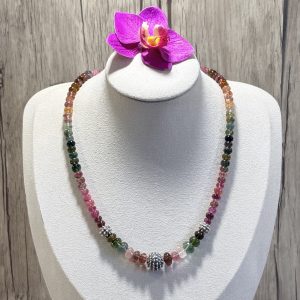 Collier Tourmaline multicolore et argent 5 Collier Tourmaline multicolore et argent