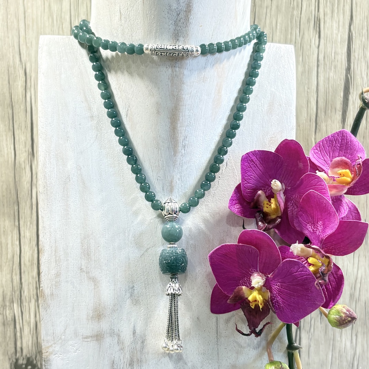 Mala en Jade du Guatemala et argent 925