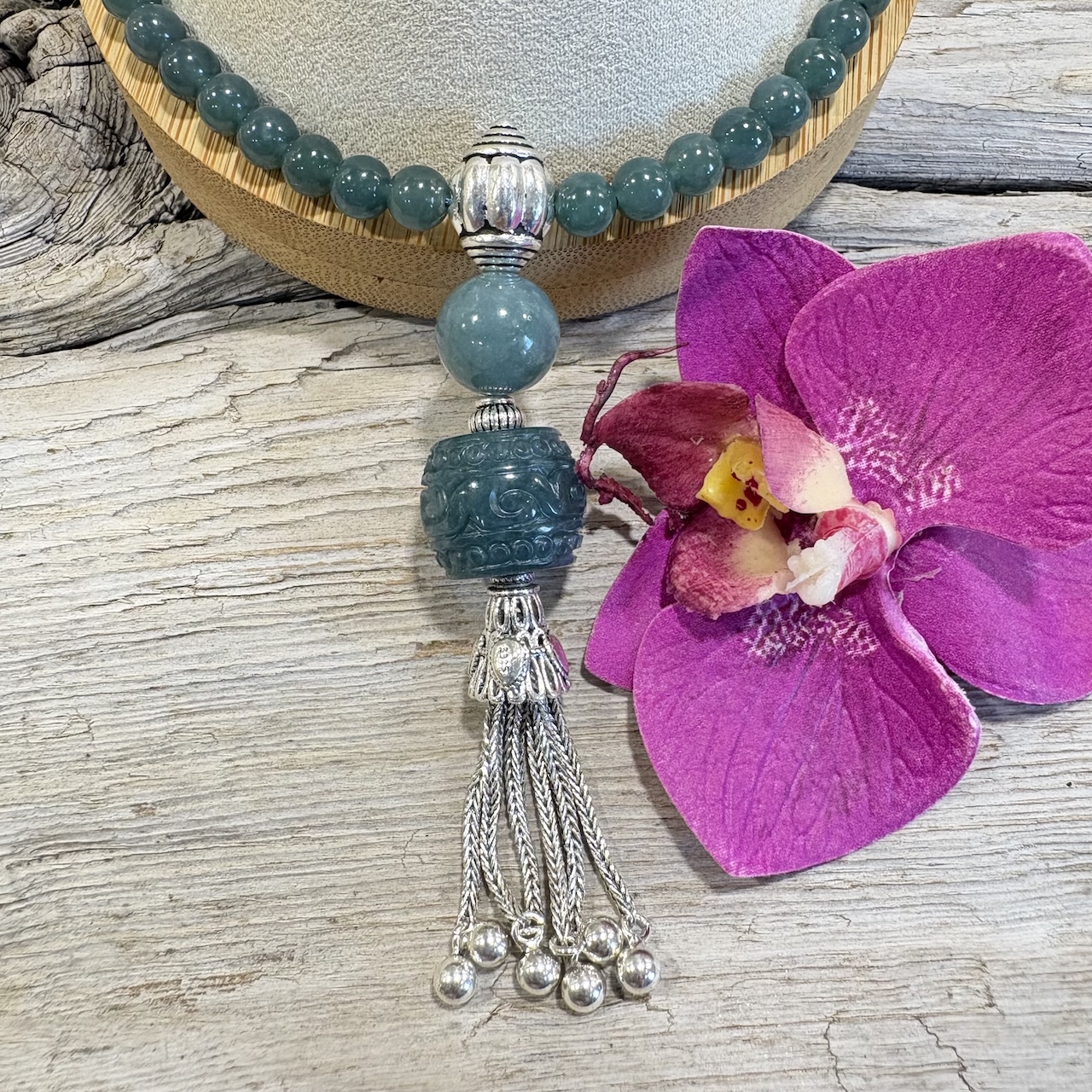 Mala en Jade du Guatemala et argent 925
