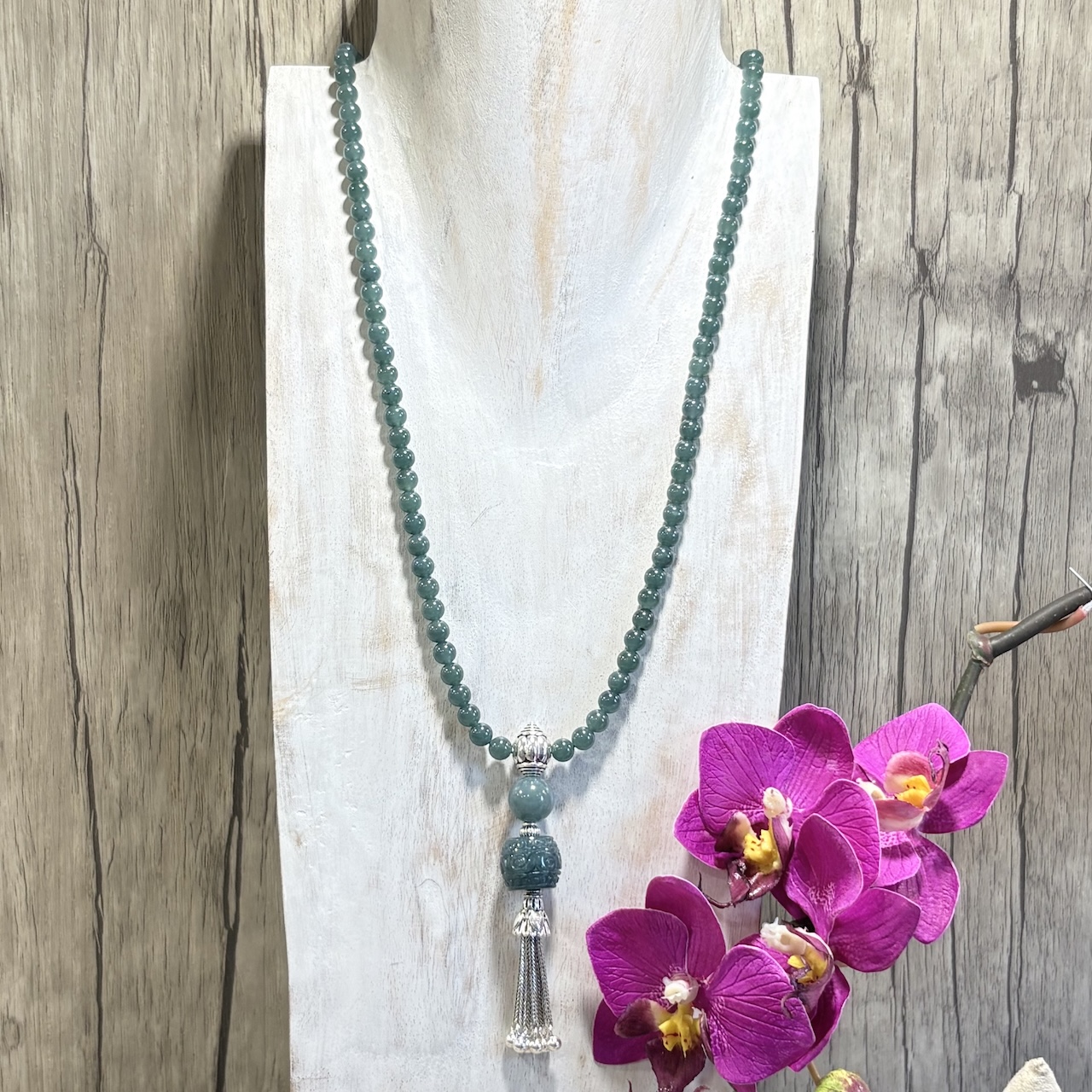 Mala en Jade du Guatemala et argent 925