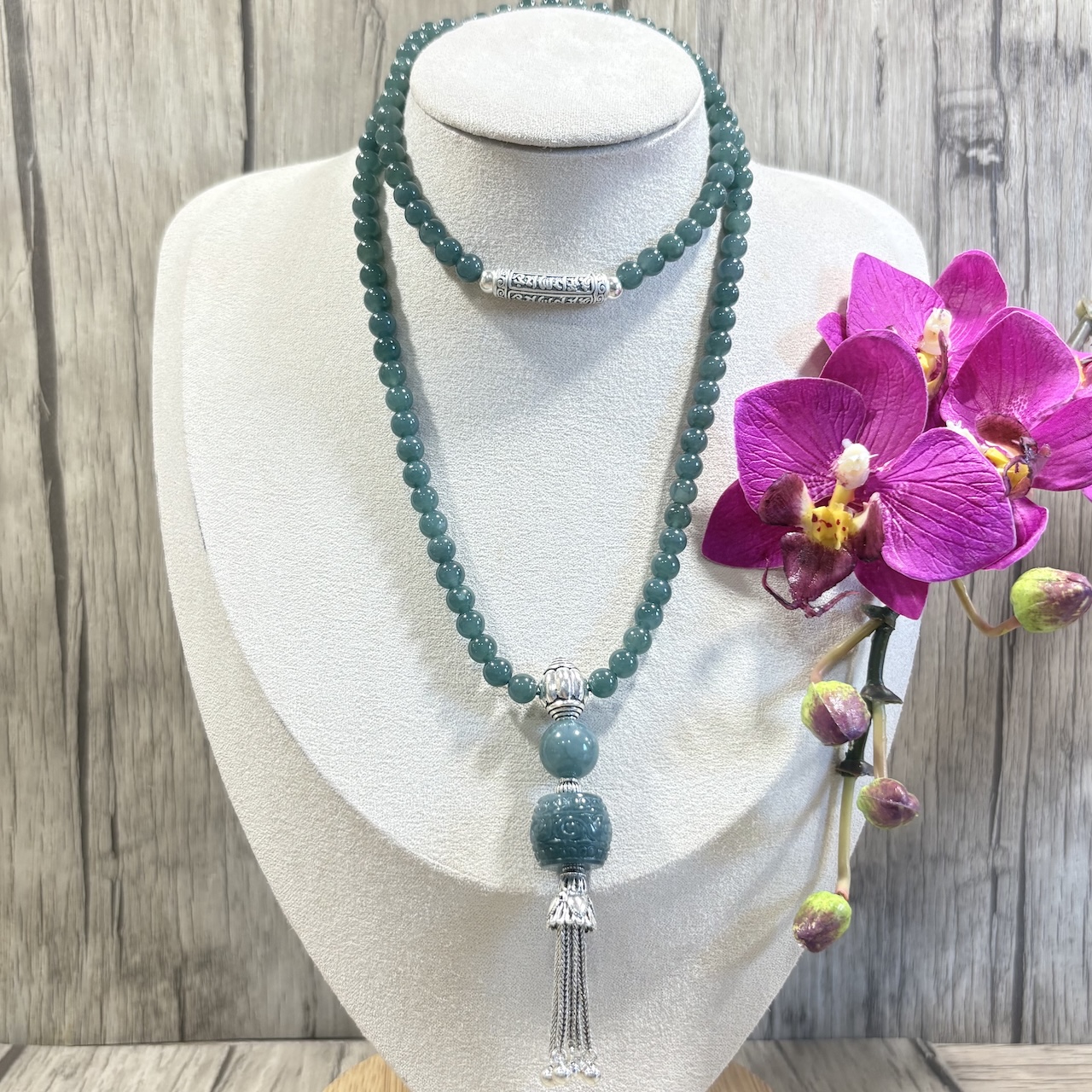 Mala en Jade du Guatemala et argent 925