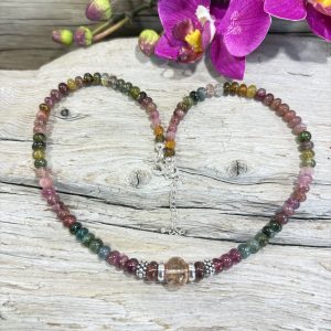 collier tourmaline multicolore et argent 925 2 Collier tourmaline multicolore et argent 925
